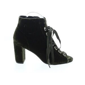 Vintage Deep Green Velvet Ankle Boots Lace Up Renaissance Revival